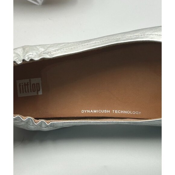 NWOB FitFlop Women's Metallic Silver Leather Allegro Ballet Flats Size 9 3018 - Picture 9 of 16